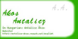 akos antalicz business card